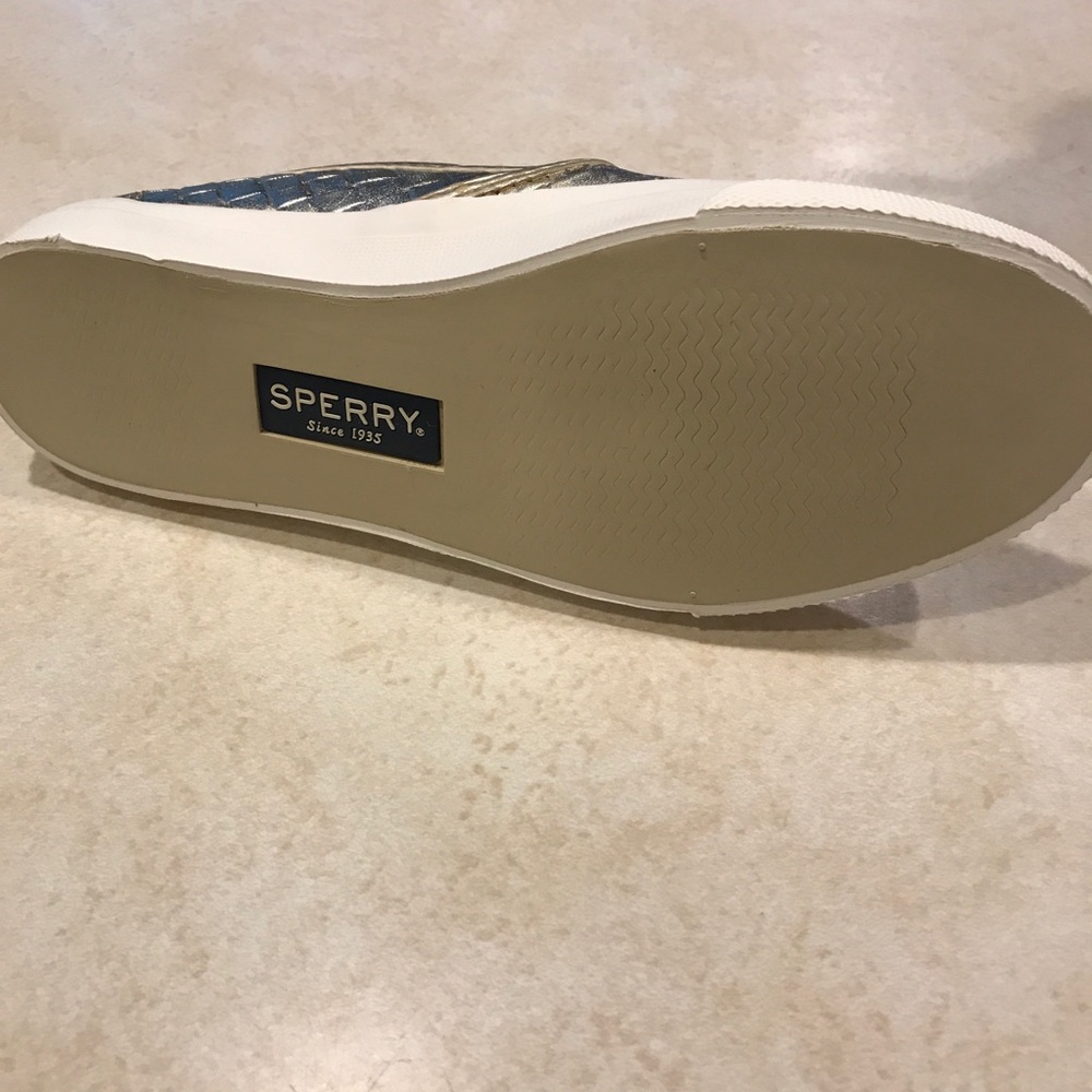 Sperry Gold Woven Slip-On Sneakers for Women - Picture 4 of 5